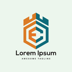E Letter Logo Design Free Icon