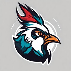 Obraz premium A logo for a business or sports team featuring a stylized rooster bird that is suitable for a t-shirt graphic.