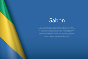 national flag Gabon isolated on background with copyspace
