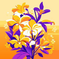 abstract background bouquet of flowers color vector illustration 