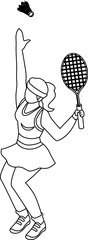 badminton  player with ball