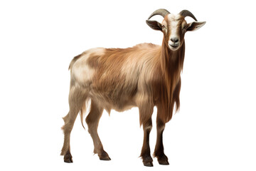 a beautiful goat jumping full body on a white background studio shot isolated PNG