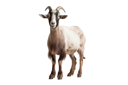 a beautiful goat jumping full body on a white background studio shot isolated PNG