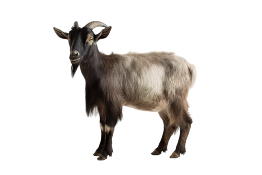 a beautiful goat jumping full body on a white background studio shot isolated PNG