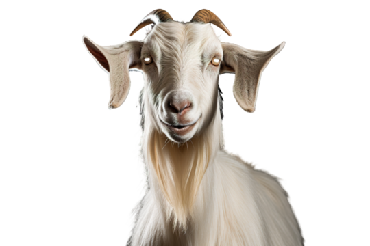 a beautiful goat jumping full body on a white background studio shot isolated PNG