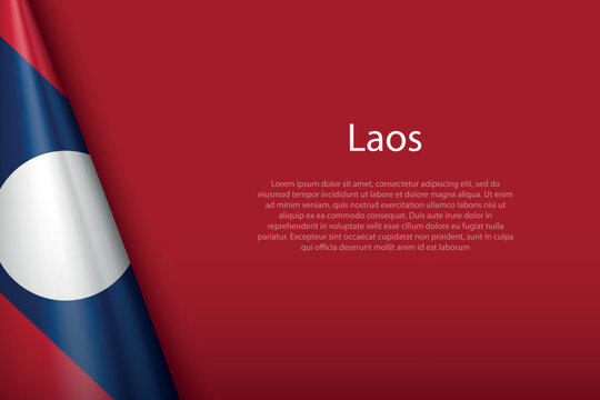 national flag Laos isolated on background with copyspace