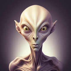 Portrait of an alien being from another planet.  Generative AI