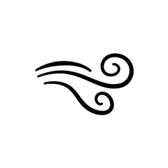 Hand drawn wind air flow icon 