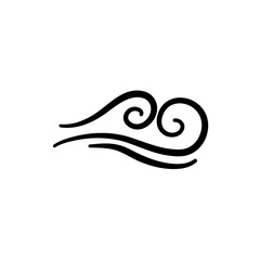 Hand drawn wind air flow icon 