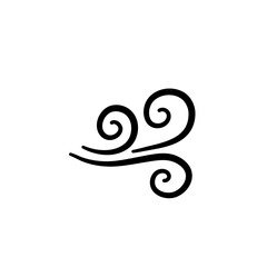 Hand drawn wind air flow icon 