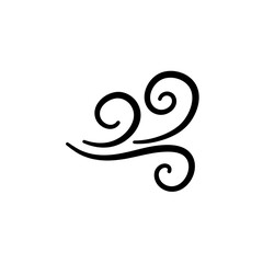 Hand drawn wind air flow icon 
