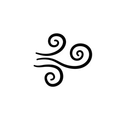 Hand drawn wind air flow icon 