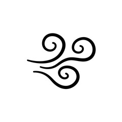 Hand drawn wind air flow icon 
