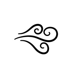 Hand drawn wind air flow icon 