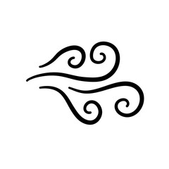 Hand drawn wind air flow icon 