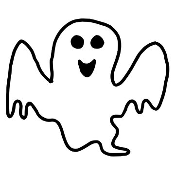 halloween ghost cartoon, cute ghost line art bae