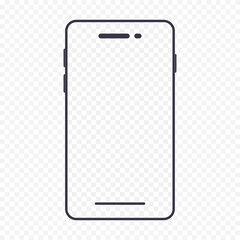 Transparent smartphone mockup screen Vector illustration isolated