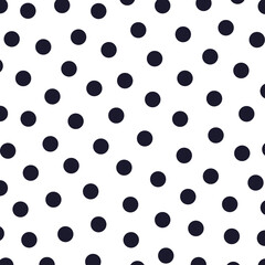 Abstract vector seamless polka dot background pattern.