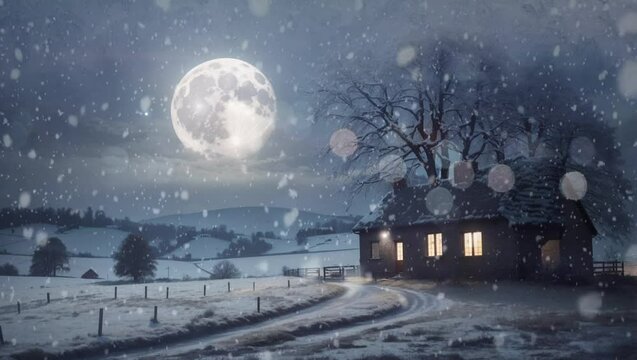 city in the snow