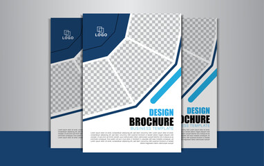Simple corporate business flyer design template with blue black color.