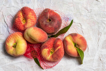 Peach fruit isolated on white background