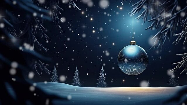 christmas tree with balls and snowflakes