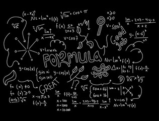 Fototapeta na wymiar realistic math chalkboard background illustration