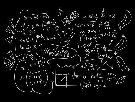 realistic math chalkboard background illustration