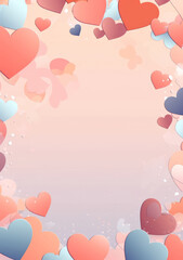 Hearts with backround