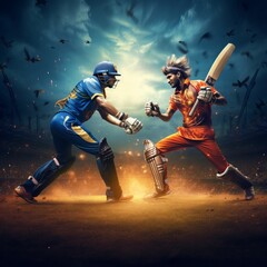 Cricket Action: Dynamic Images Celebrating the Sport in the Sports Category