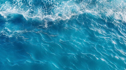 Sea surface aerial view. Blue waves and water surface texture. blue sea background. Nature background - obrazy, fototapety, plakaty