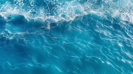 Keuken spatwand met foto Sea surface aerial view. Blue waves and water surface texture. blue sea background. Nature background © Swaroop