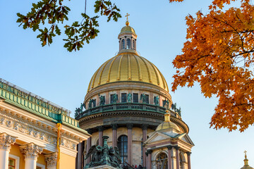 St. Isaac's cathedral in autumn, Saint Petersburg, Russia