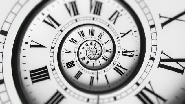 Time Spiral Symbolizing Time Machine. Endless Time Video Loop Background