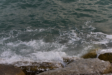 Rayong Thailand March 11 2023 sand on the rayong beach and blue sky with cloud at rayong Thailand..seaside at night beach and blue sky with cloud,city night.