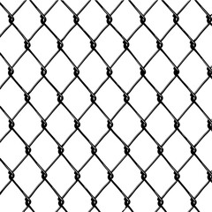 Naklejka premium Wire Fence, Industrial Fence, Chain Fence Illustration on a transparent background