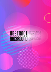 Vector Futuristic Background with Gradient Mesh Holographic Circles. Hipster Graphic Template Design with Lines, Dots, Round Shapes. Simple Style for your Business Poster.
