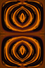 golden brown glowing art-deco style design on a black background