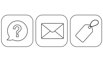 Icon set of chat chat discount logos symbol panel category for site internet order home interior illustration