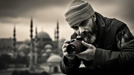 Male Professional Photographer Capturing Moments using Camera