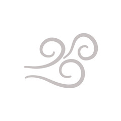 Doodle wind blow icon vector