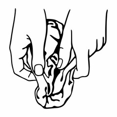 Human hands delicate wash clothes