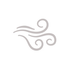 Doodle wind blow icon vector