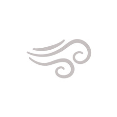 Doodle wind blow icon vector