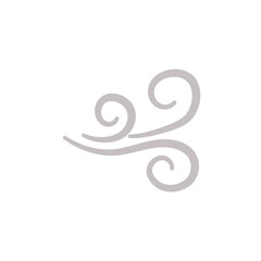 Doodle wind blow icon vector