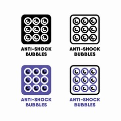 Anti shock-bubbles vector information sign