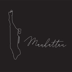 Manhattan map one line art minimalist style  vector 