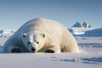 南極のシロクマ - obrazy, fototapety, plakaty