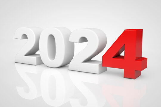 New Year 2024 3d Sign. 3d Rendering