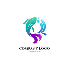 Obraz premium Fish logo design template